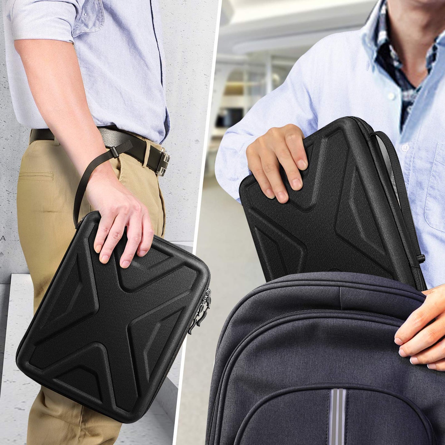 SITHON Portfolio Sleeve Case for 11" iPad Pro M4/M2/M1 2024-2018, 11" iPad Air M2 2024, 10.9" iPad Air 5/4, 10.9"/10.2" iPad 10/9th Gen, Galaxy Tab, Shock Absorption Hard Tablet Carrying Organiser,