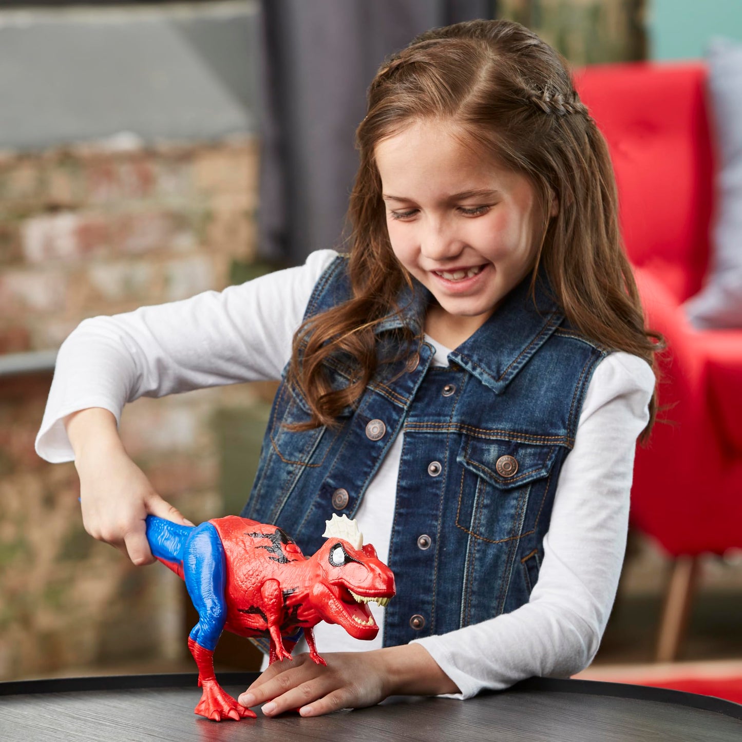 Spider-Man Marvel Web Chompin' Spider-Rex 16-Inch Action Figure with Sounds and Dino Blast Action, Superhero Toys for Kids Ages 4 and Up