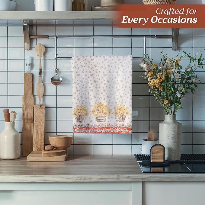 Maison d' Hermine Kitchen Towels Set of 3 100% Cotton 20" x 27.5" Reusable