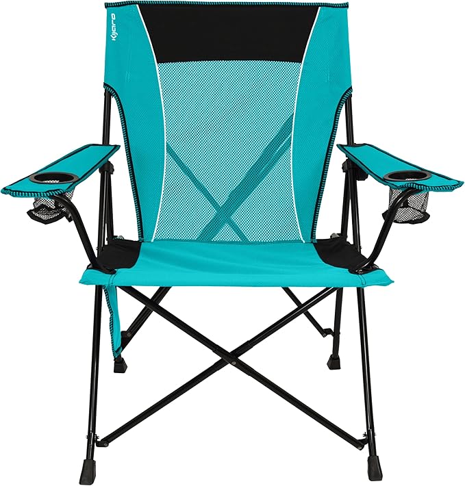 Kijaro Dual Lock Portable Camping Chair - Versatile Folding Sports and Outdoor Chair for Lawn - Locks Position - Ionian Turquoise