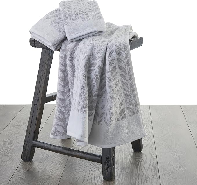 SKL Home Distressed Leaves 100% Turkish Cotton Premium 4-Piece Towel Set