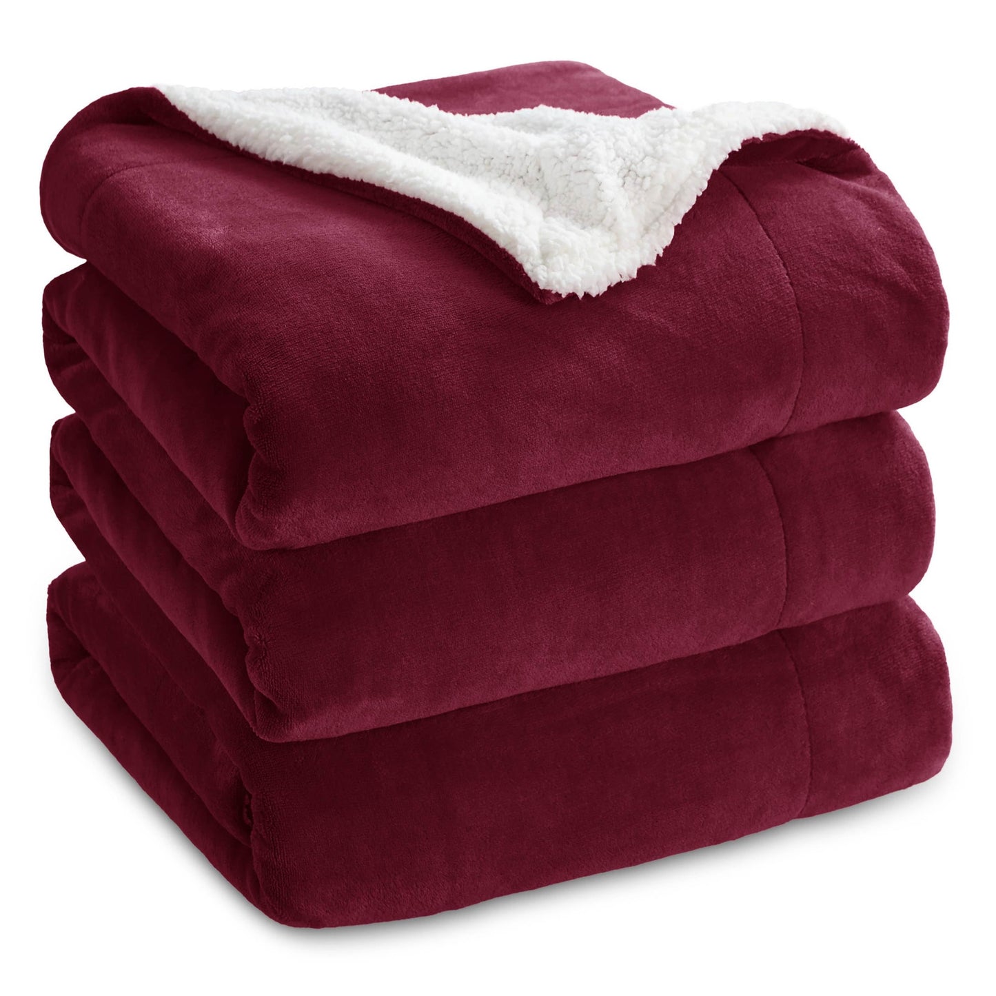 Bedsure GentleSoft Sherpa Fleece Blankets Queen Size for Bed - Thick and Warm, Soft Fuzzy Plush Queen Blanket for Winter, Grey, 90x90 Inches
