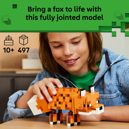 LEGO Minecraft The Fox Building & Pretend Play Toy for Boys & Girls - Poseable Video Game Character for Kids, Ages 10+ - Room Decor for Gaming Fans - Gift Idea for Birthdays - 21588