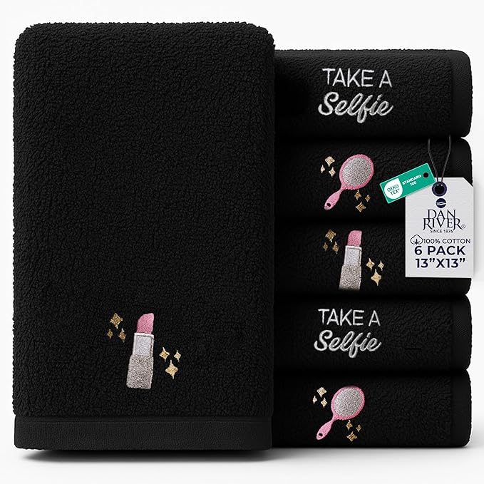 DAN River Black Makeup Towels