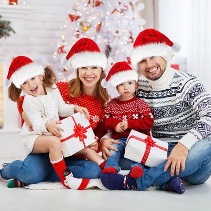 Haomaomao Santa Hat for Kids Christmas Hats Red Double Thicken Velvet Warm Comfort Holiday Unisex Xmas Hat for New Year Festive Festival Party