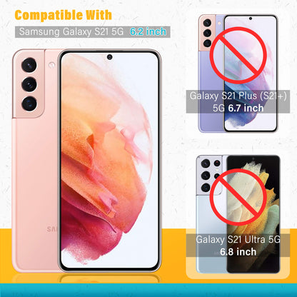 UniqueMe [2+3 Pack Compatible with Samsung Galaxy S21 5G - 6.2 inch Tempered Glass + Camera Lens Protector Screen Protector with Easy Installation Frame[9H Hardness]