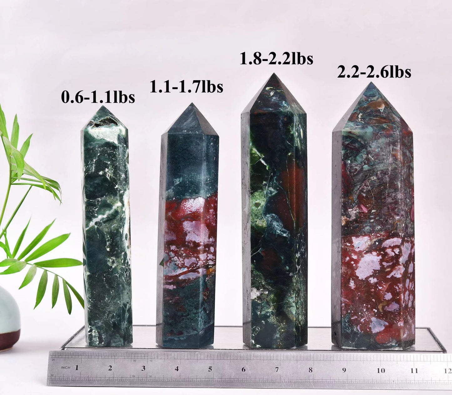 Ocean Jasper Stone Tower Obelisk Healing Crystal Wand Large Reiki Meditation Stone Gifts 2.2-2.8 LBS