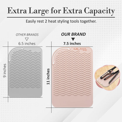 Heat Resistant Mat - Curling Iron Holder - Straightener pad - Flat Iron Holder - Silicone Mat for Hair Tools - Hot Tool Mat - Salon Tools - Hot Iron Holster - Vanity Mat - Vanity Accessories for Women