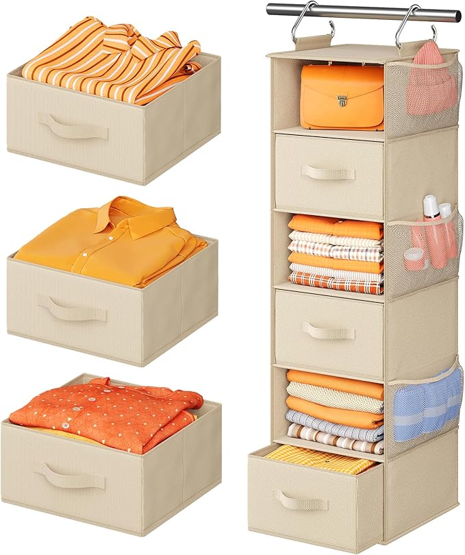 Pipishell 6-Shelf Hanging Closet Organizer,