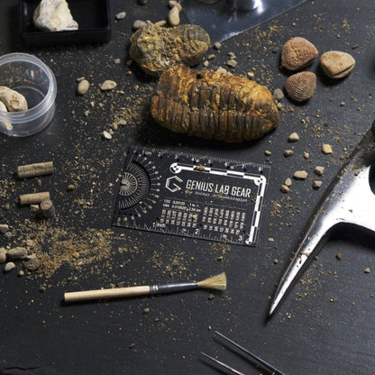 The Pocket Paleontologist - Small Metal Paleontology Ruler Scale, Mini Fossil Dig Multitool Gadget, Cool Tech Geek/Nerdy Archaeology Graduation Gift, Unique 3 Inch Metric Techie Tool - Genius Lab Gear