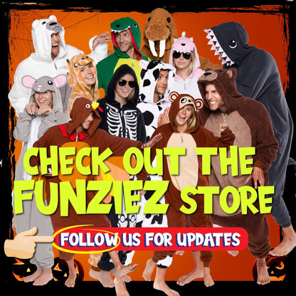 Funziez! Sherpa Bear Adult Onesie - Animal Halloween Costume - Plush Teddy One Piece Cosplay Suit for Adults, Women and Men(Brown, X-Large)