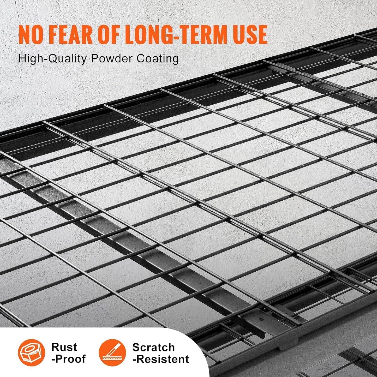 ExploreHorizon 2500 Lbs Capacity Heavy Duty Garage Shelving, 48x24x72 Inch 5-Tier Metal Wire Shelves, Adjustable Industrial Storage Rack for Garage, Basement, Warehouse Organization