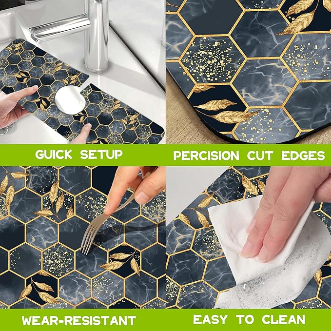 Kitchen Sink Splash Guard Faucet Mat Super Absorbent Fast Drying Mat Guard