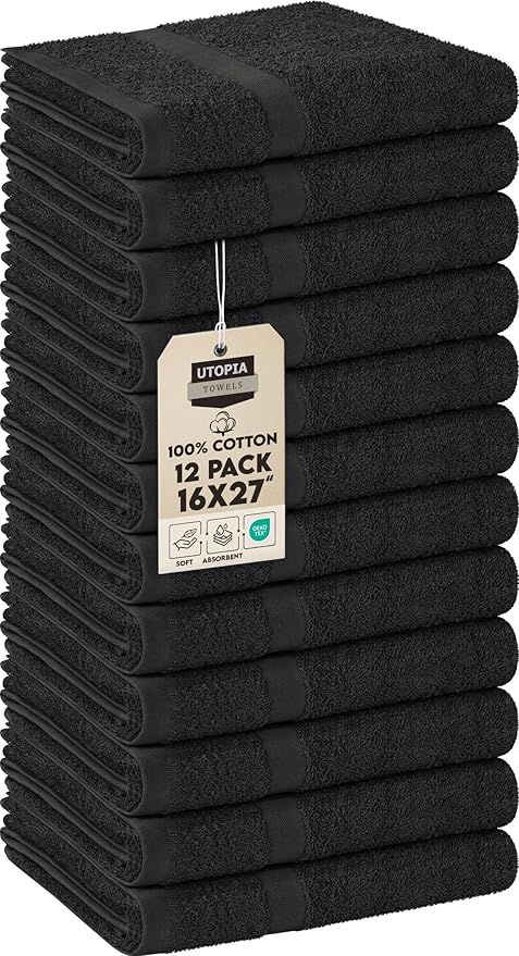 Utopia Towels, Salon Towel, Not Bleach Proof, 16 by 27 Inches, Highly Absorbent