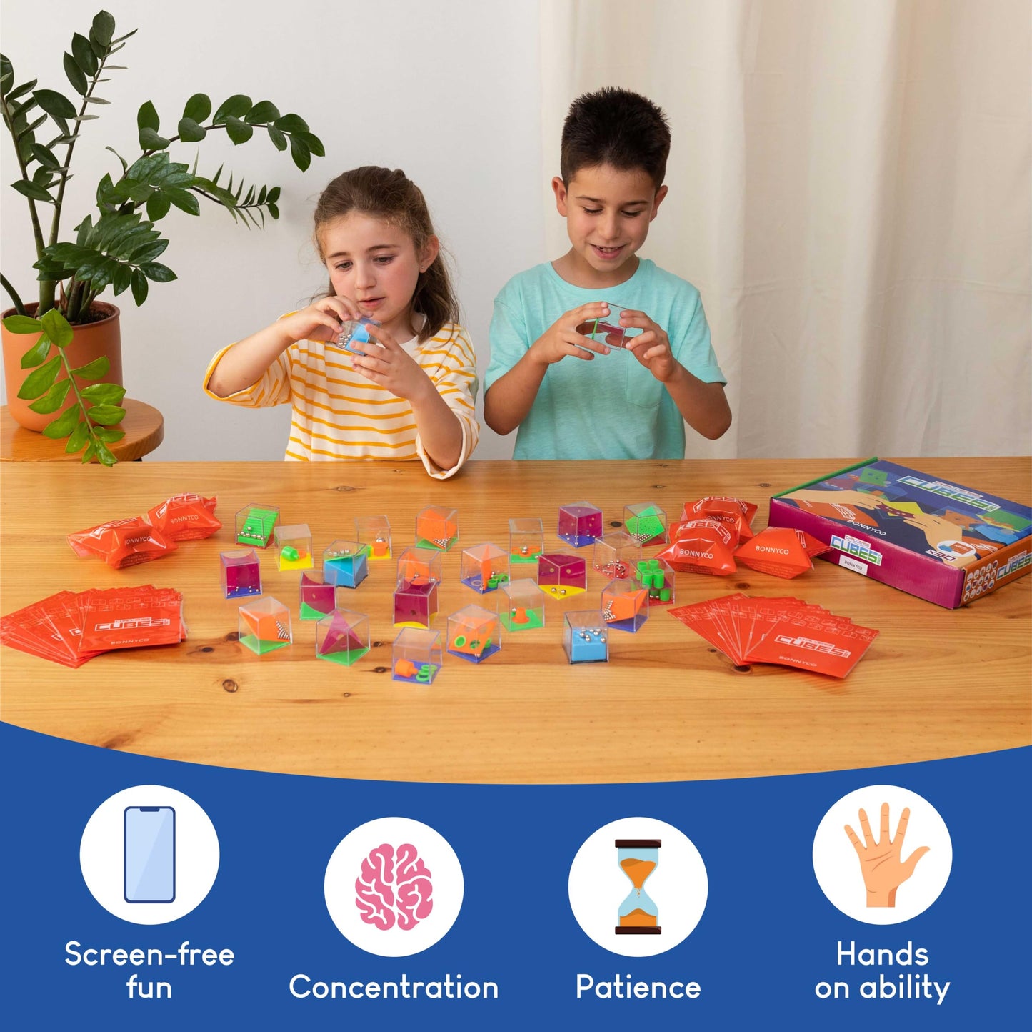 BONNYCO Challenge Cubes Party Bag Fillers for Kids Unisex Pack 30 Kids' Party Favours Toys, End of Year Gifts for Children, Pinata Filler Boys and Girls | Return Gifts Birthday, Mini Games Prizes