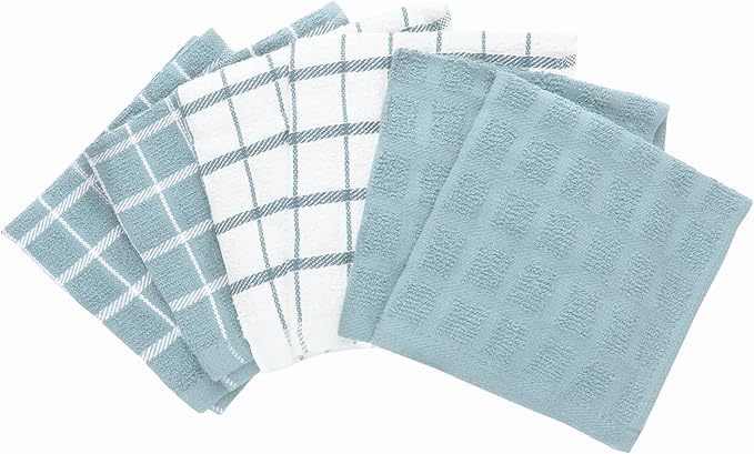 Ritz 100% Terry Cotton, Highly Absorbent Dish Cloth Set, 12” x 12”