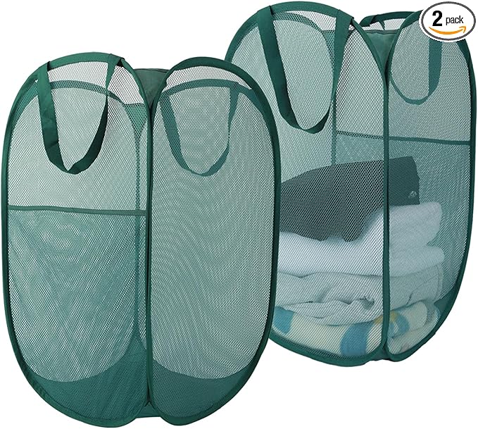 Upgraded 100L Extra Large Collapsible Laundry Baskets, 2 Pack XL Mesh Pop Up