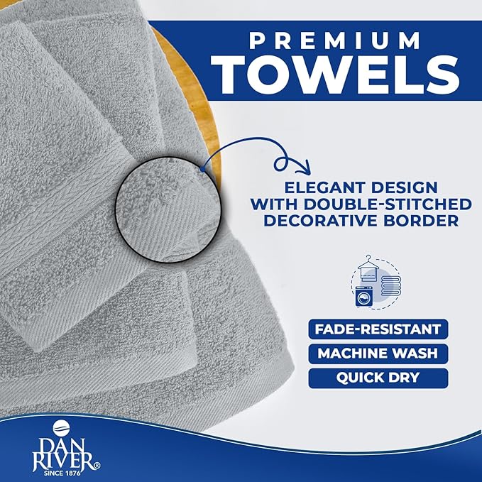 DAN RIVER 8 PC Luxury Bath Towels
