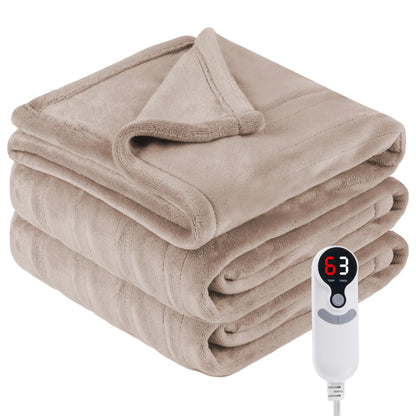 Electric Heated Blanket Full Size 72"x84", Cozy Large Oversized, 5 Heating Levels & 10 Hours Auto Off, Cozy for Bed, Sofa, & Office, Machine Washable, Purple