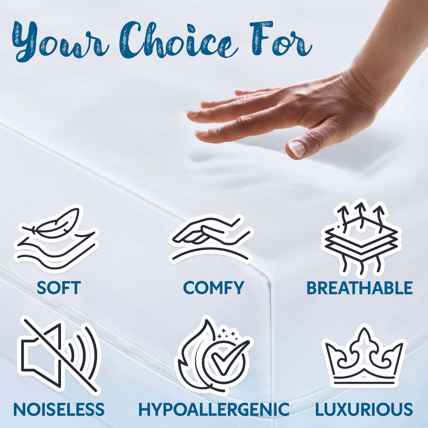Guardmax Jersey Knitted Twin XL Size Mattress Protector - Waterproof & Dust Mite Proof Mattress Cover with Stretchable Pockets - Soft, Comfortable, & Noiseless Waterproof Fitted Sheet.(39 x 80 x 13)