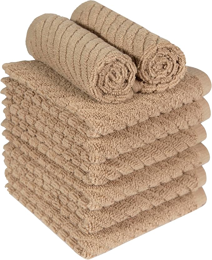 Bumble Towels Premium Kitchen Dish Cloths | 8 Pack | Diagonal Deluxe Dish Cloth