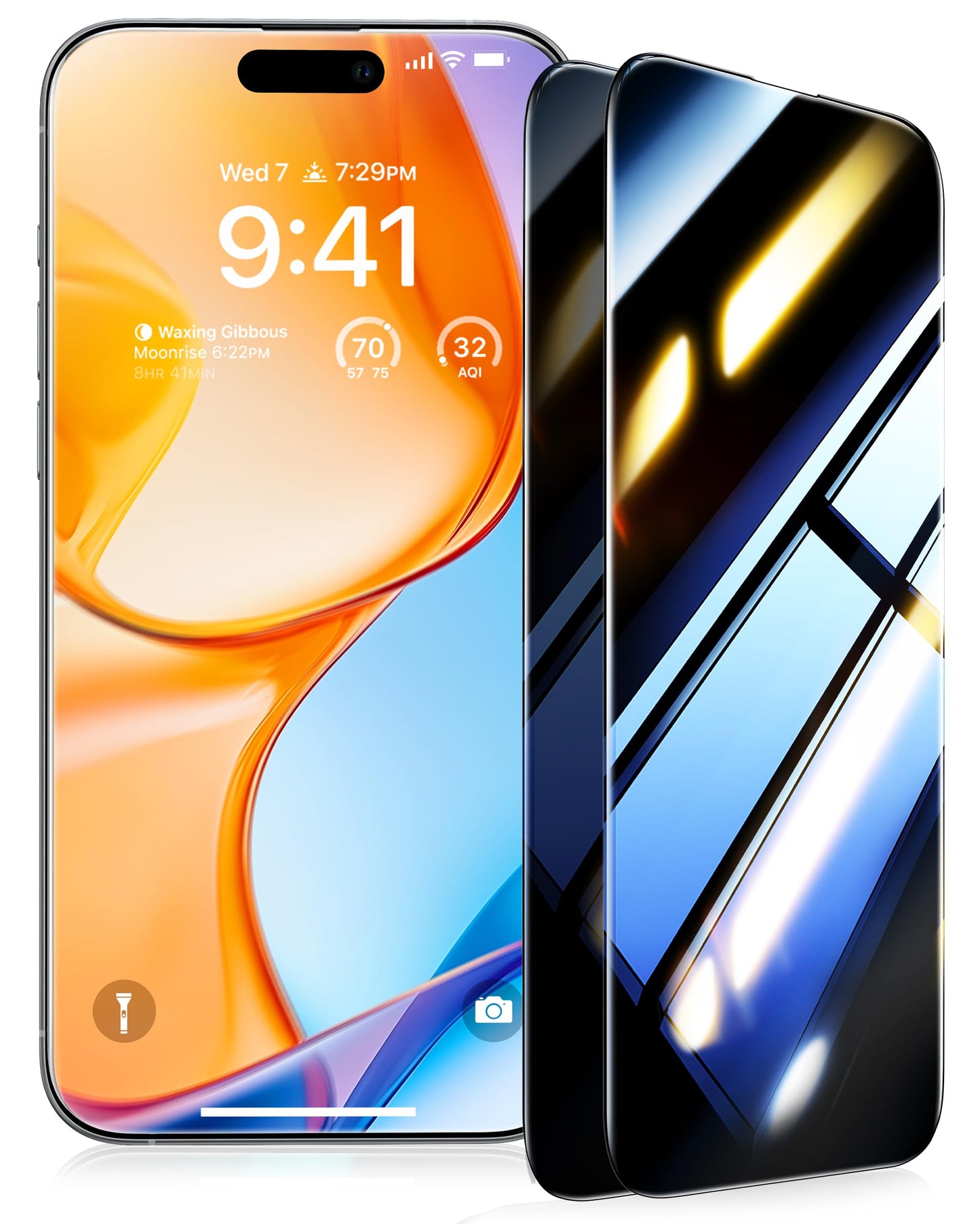UltraGlass 9H+ Glass for iPhone 15 Pro Max Privacy Screen Protector [Invisible Privacy Armor] Screen Protector 15 Pro Max Tempered [Full Coverage & Longest Durable] 15 ProMax, 2 Pack