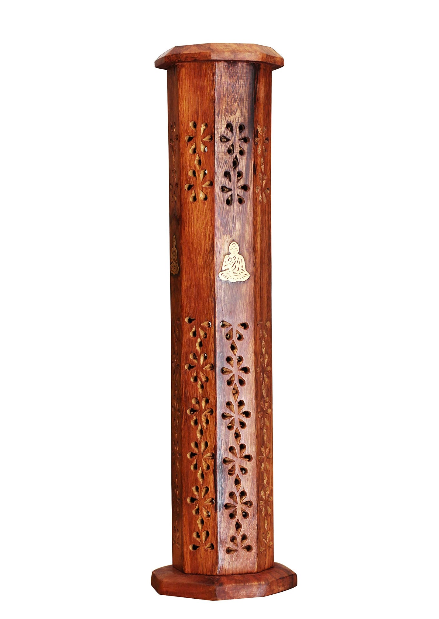 Handmade Buddha Wooden Incense Cone Tower Incense Stick Burner Stand Holder Ash Catcher Home Decor Utilities & Accessories