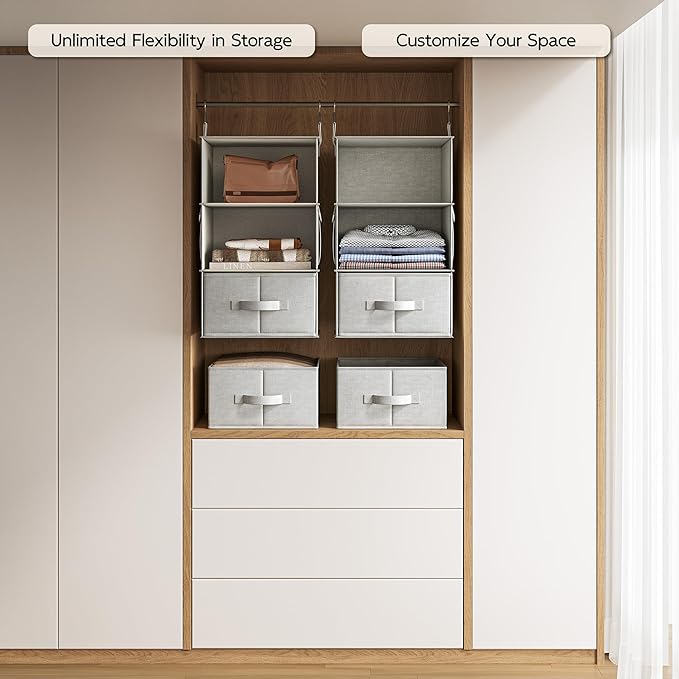 Vailando 3-Shelf Hanging Closet Organizer, Baby Clothes Storage and Organization