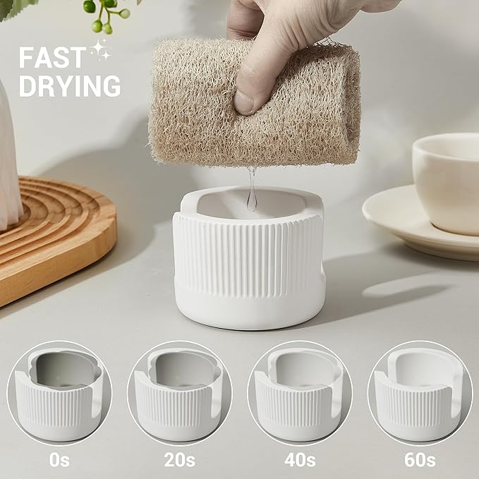 Diatomite Sponge Holder for Kitchen Sink Counter- Quick Drying, Fast Water
