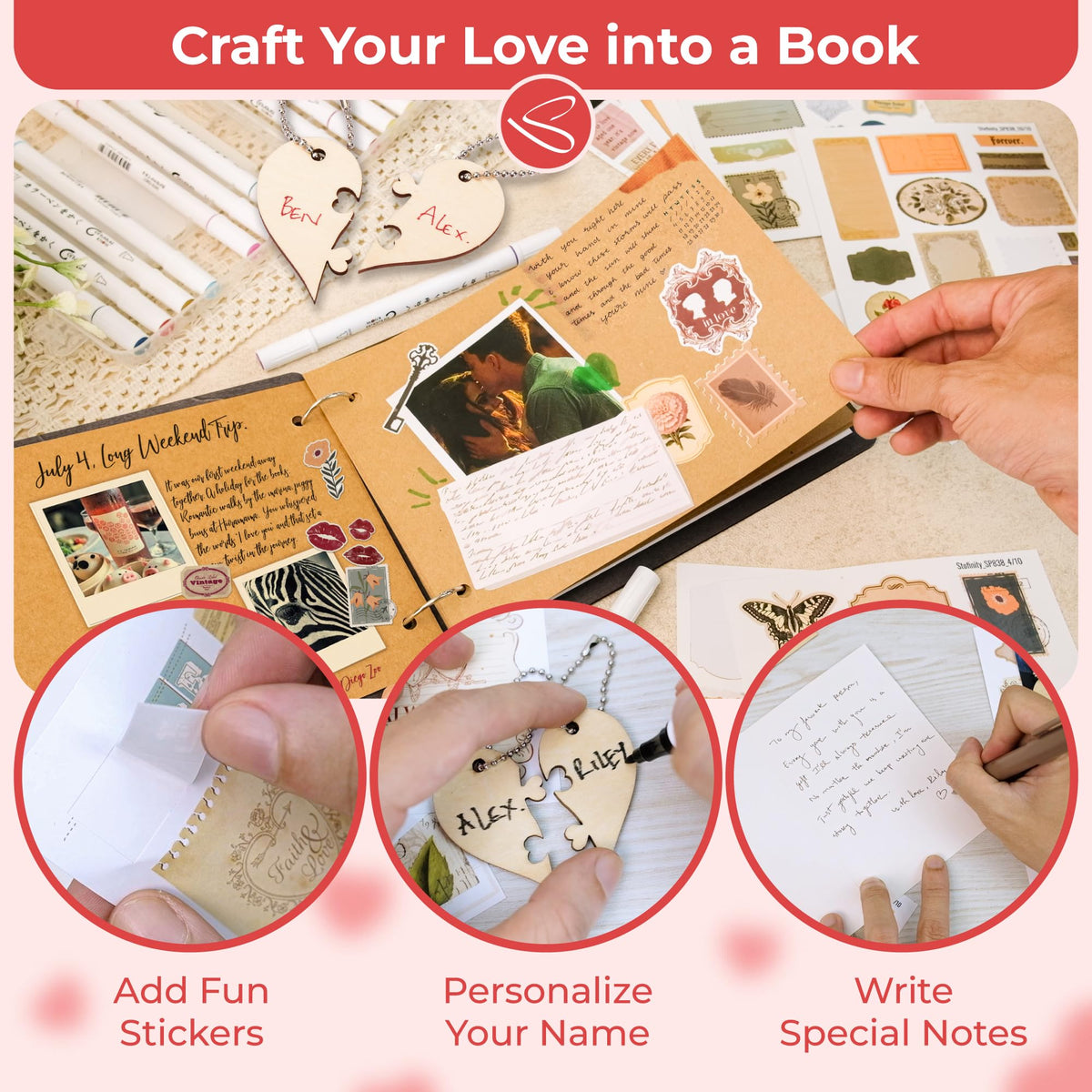 Stofinity The Story Of Us Anniversary Scrapbook - Couple Photo Album Journal, Wedding Gifts For Couples 2026, Anniversary Relationship Gifts For Him Her, Christmas Valentine Day Gift For Wife Husband