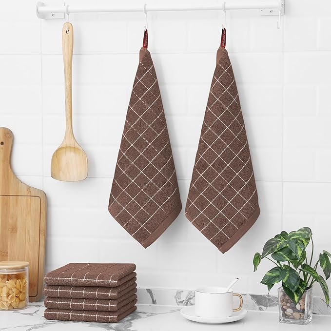 Homaxy 100% Cotton Terry Kitchen Dish Cloths, Ultra Soft and Absorbent Dish