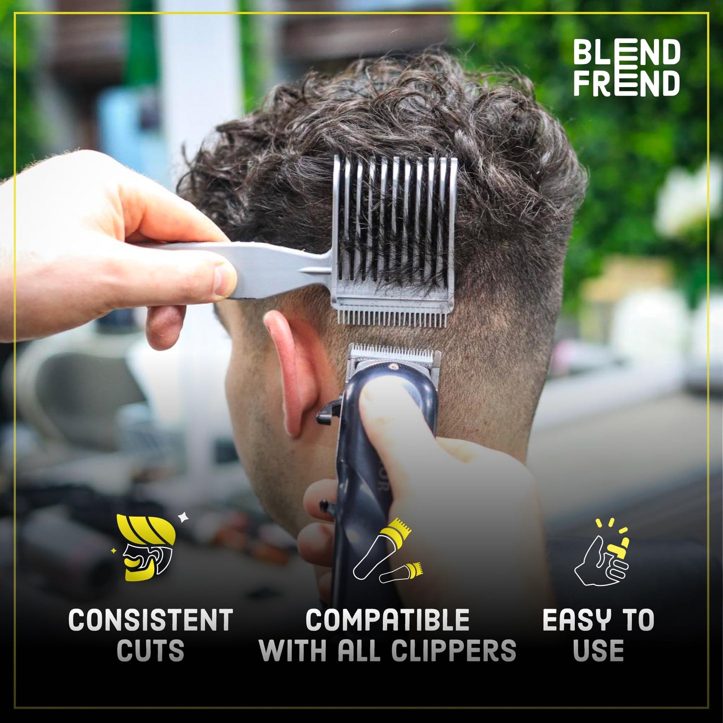 Blend Frend Original Hair Clipper Comb Right Handed – Grade 1 (3mm) | Perfect Blending Comb for Home Users & Novice Barbers | Fits All Clipper Brands | UK-Made