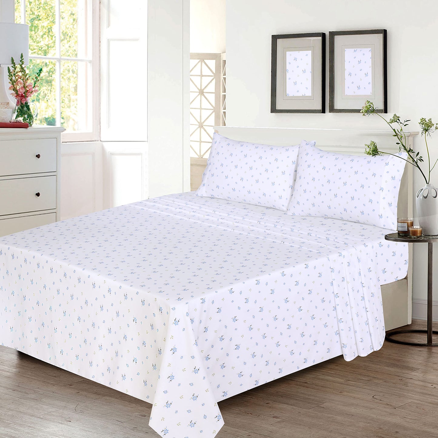 RUVANTI 100% Cotton Percale Sheets Full Size, Phulkari