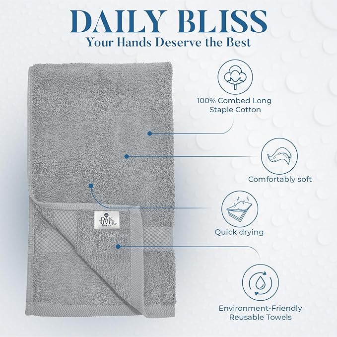 DAN RIVER 6-Pack Premium Hand Towels
