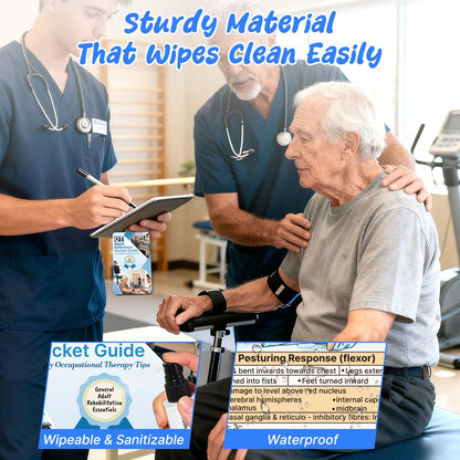 OCQOTAT Occupational Therapy Reference Set -General Adult Rehab Quick Pocket Guide, Occupational Therapy Tools Must-Have Gifts for Therapist,Students 3"×5"(32 Pages)
