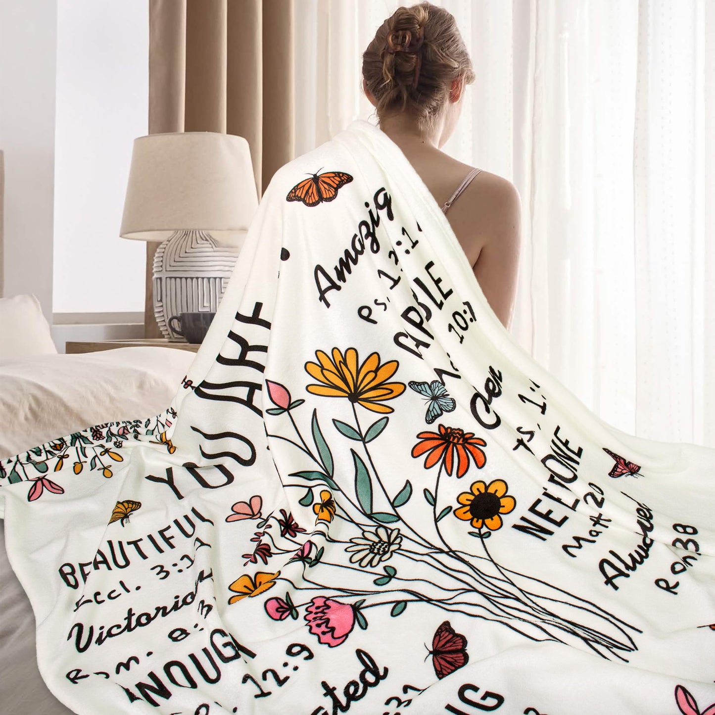 Sulpoie Christian Birthday Gifts for Women Faith, Christian Throw Blanket for Women 60"x50", Inspirational Religious Spiritual Gifts