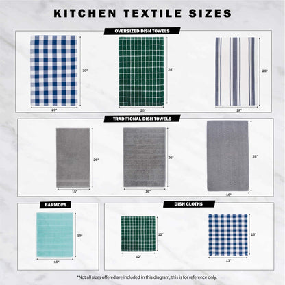 DII Heavy Duty Kitchen Towels Collection Long Lasting Quality, Cotton Dish Towel, 18x28; Dish Cloth, 13x13, Holiday Red Checks, 6 Piece