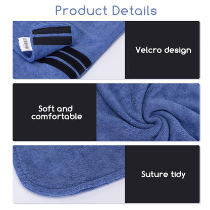 Nobleza Dog Bathrobe XL Dog Drying Coat Dogs Towel Robe Pet Dressing Gown Super Absorbent Pet Bathrobe Puppy Towelling Robe Fast Drying Adjustable Pets Towel for Extra Large Dogs Cat Blue