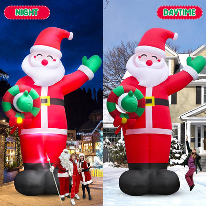Danxilu 20 FT Giant Christmas Inflatables Santa Claus Outdoor Decoration, Huge Santa Blow Up Yard Decorations Built-in LED Lights with Blower Xmas Decor for Holiday Party Home Lawn Malls Squares
