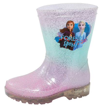 Disney Frozen 2 Girls Light Up Wellington Boots 9 UK Child