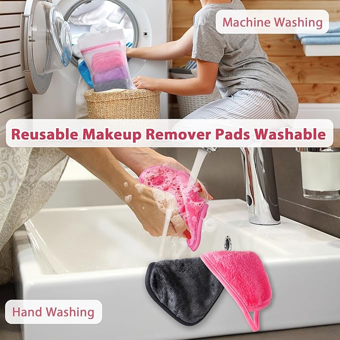 Makeup Remover Cloth, 12 Pack Makeup Remover Pads Microfiber Face Washcloth