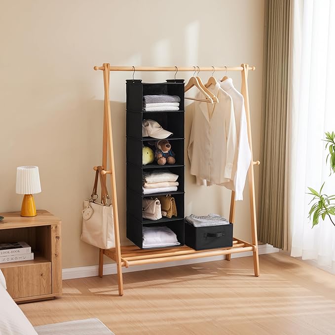 MAX Houser 6 Tier Shelf Hanging Closet Organizer, Closet Hanging Shelf