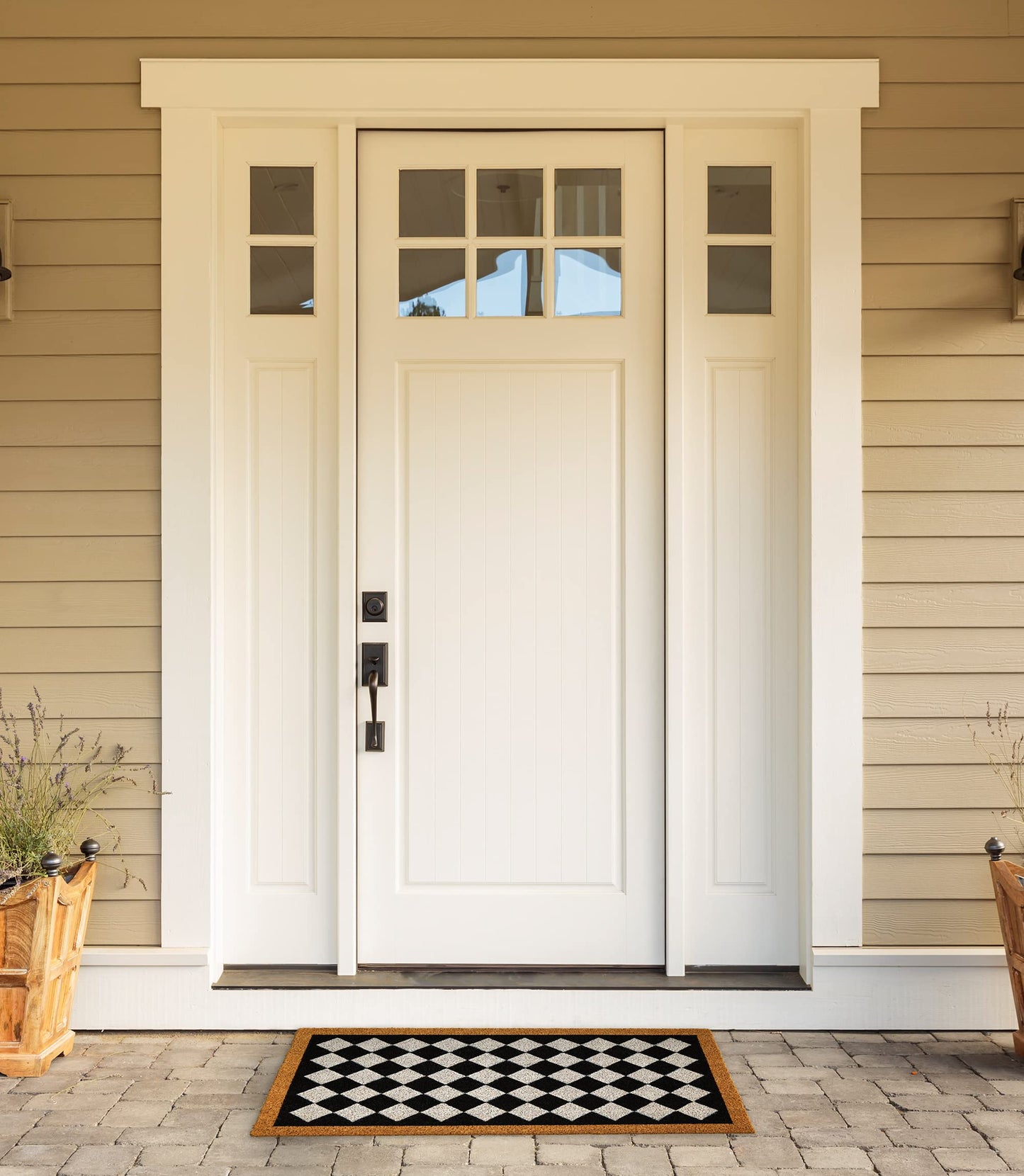 DII Natural Coir Geometric Modern Outdoor Door Mat, Front Porch Décor, 17x29, Harlequin