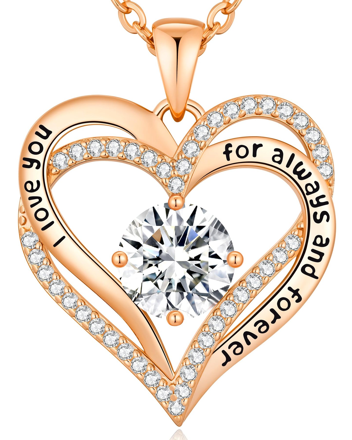 CDE Valentine's Day Gift Forever Love Heart Necklaces for Women, Wedding Anniversary, Birthday Mothers Christmas Day Gifts for Mom, Mother, Wife, S925 Silver Jewelry with Birthstone Pendant