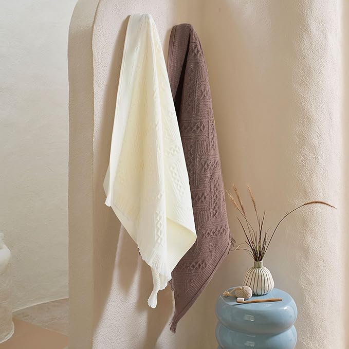 Luxury Decorative Hand Towels Bathroom: 2 Packs 14X30 100% Cotton Turkish