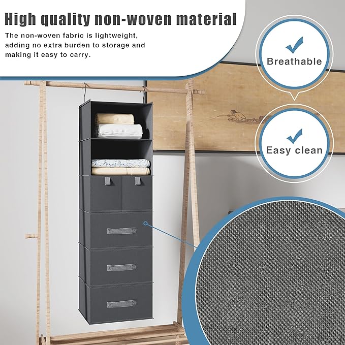 6-Shelves Hanging Closet Organizer