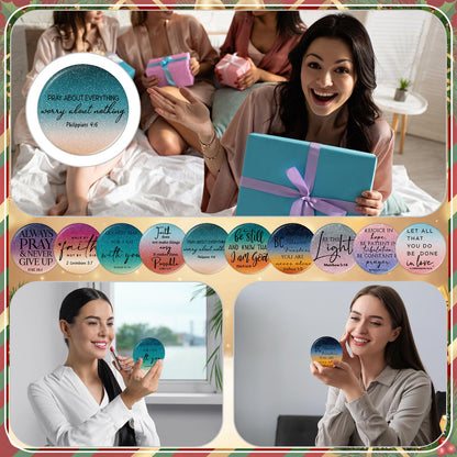 GlikCeil 40 Pcs Mother's Day Christian Gift Bulk Christian Compact Mirror for Women Inspirational Bible Verse Pocket Mirrors Mini Purse Makeup Mirror Religious Church Gift for Women Mom Church VBS