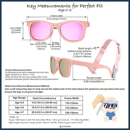 COCOSAND Baby Sunglasses with Strap Polarized Flexible Frame for Toddler Infant Newborn Girls Boys Age 0-24 Months, Bright Pink with Pink Lens