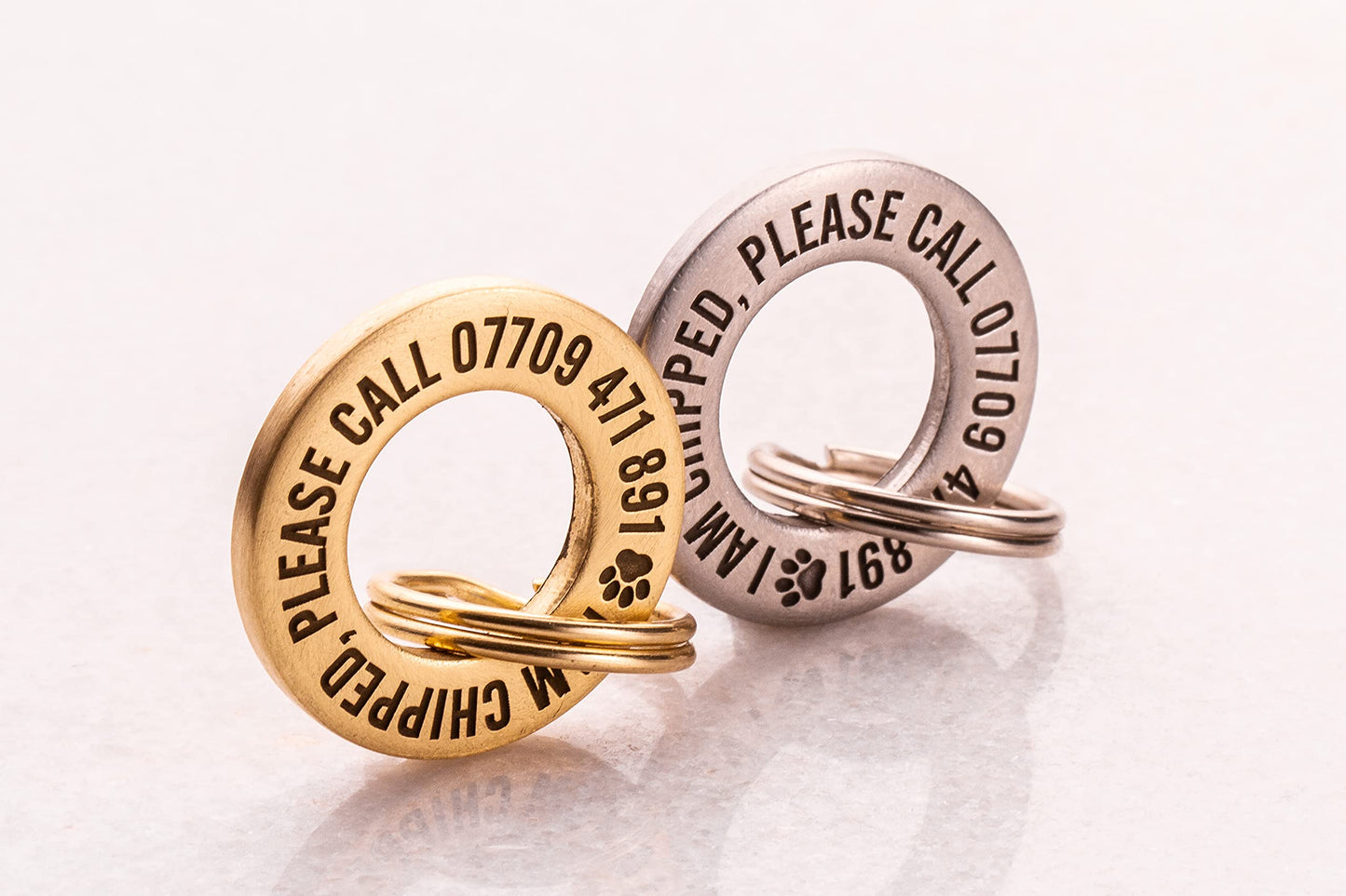 UKR Designs Solid Brass or Stainless Steel, Professionally Engraved & Polished Dog/Pet ID Tag