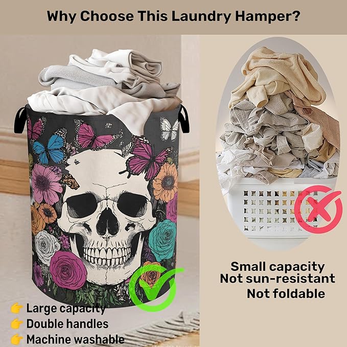 Skull Gothic Laundry Hamper